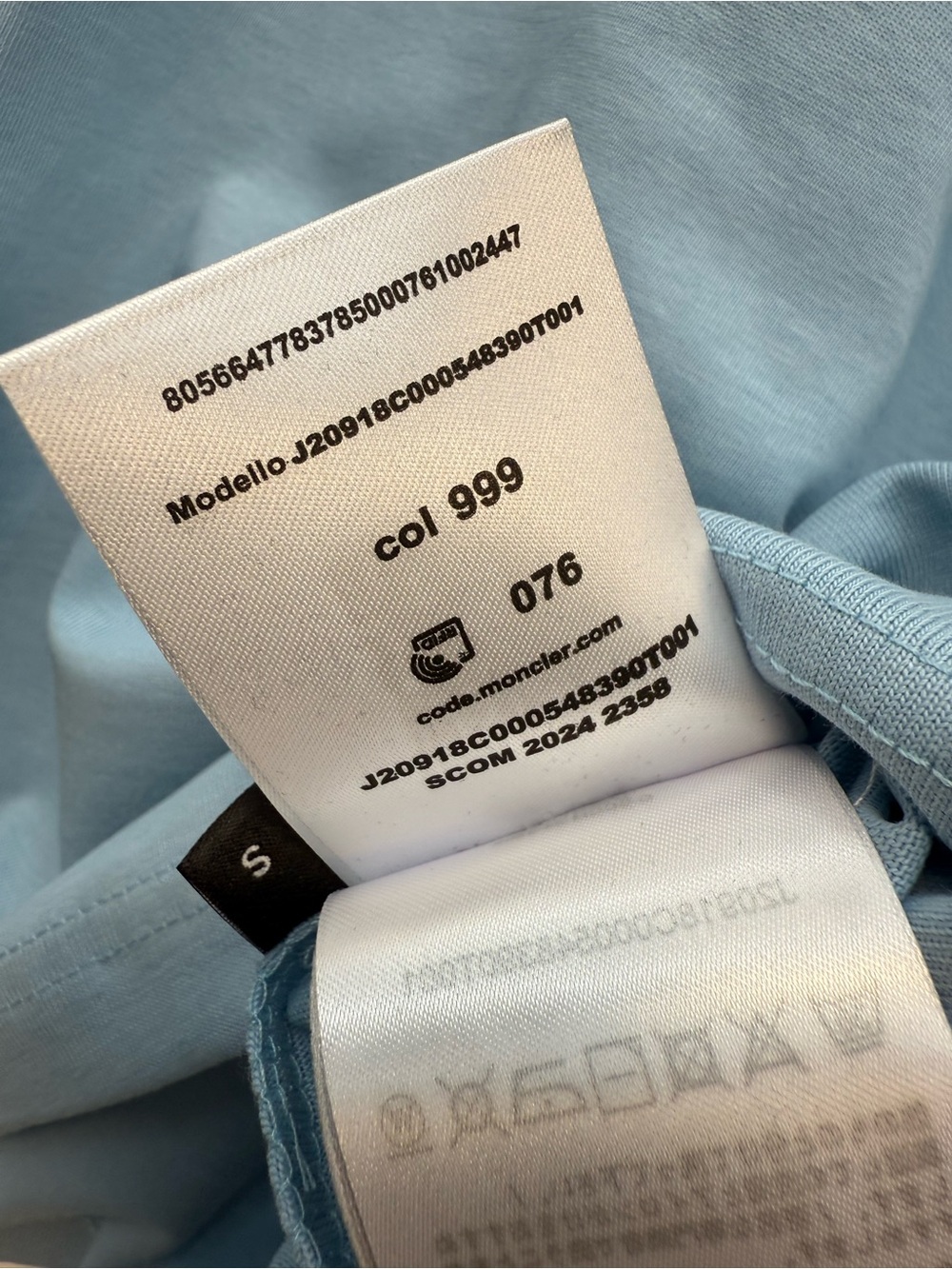 Moncler Light Blue Short-Sleeve Logo Tee - S & M available - Picture 10 of 10